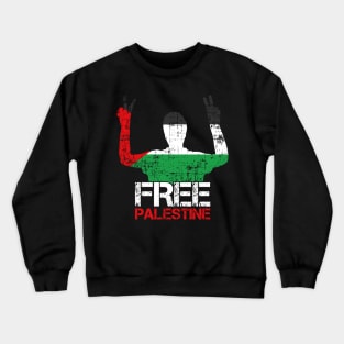 Free Palestine - Palestinian Flag On Palestinian Citizen Crewneck Sweatshirt